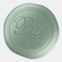 Stickers de cire à double monogramme Grove Script
