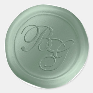 Stickers de cire à double monogramme Grove Script