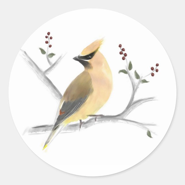 Stickers de cire de cèdre d'aquarelle (Devant)