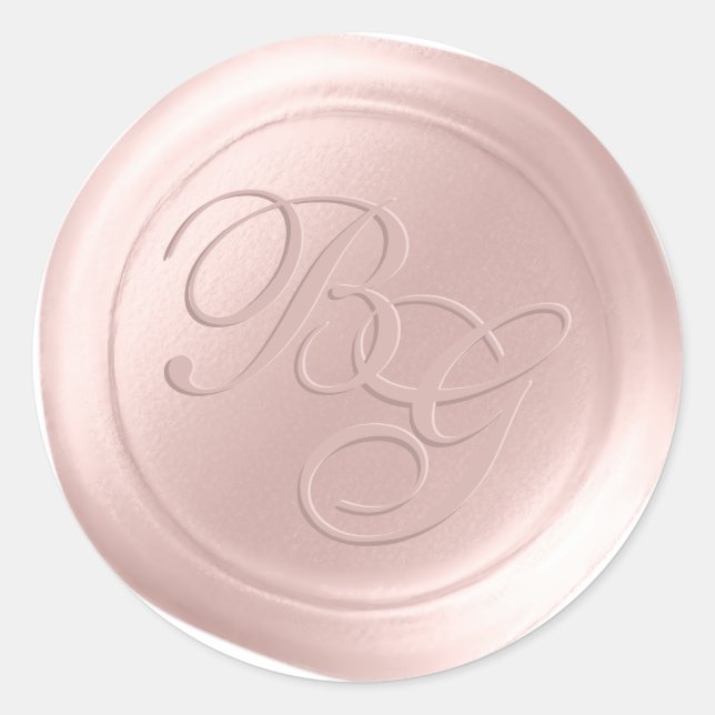 Stickers de cire de monogramme Pearl rose (Devant)