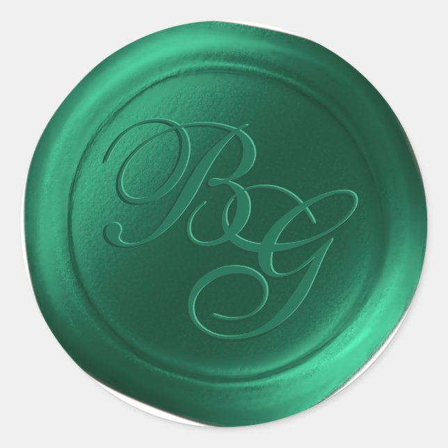 Stickers de cire Jungle Vert Double Monogramme (Devant)