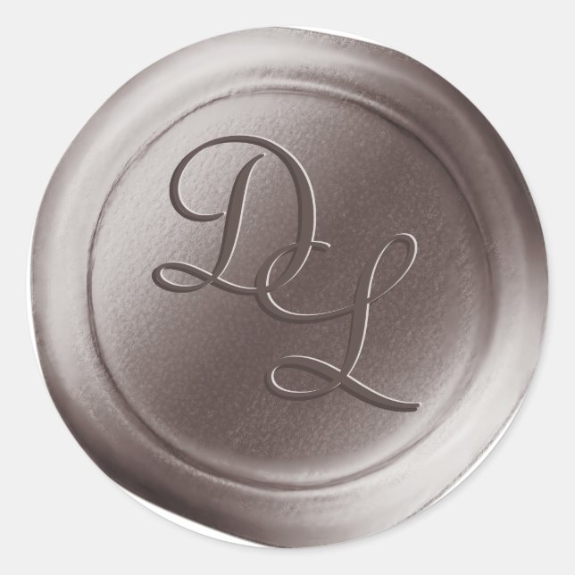 Stickers de cire monogramme 2 lettres Dusty (Devant)