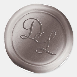 Stickers de cire monogramme 2 lettres Dusty