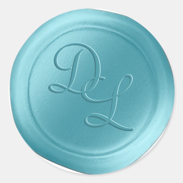 Stickers de cire Monogramme bleu île 2 (Devant)