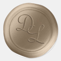 Stickers de cire Monogramme Champagne Gold 2 Lettr