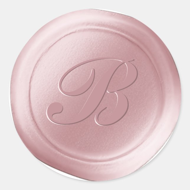Stickers de cire monographique rose 1 lettre (Devant)