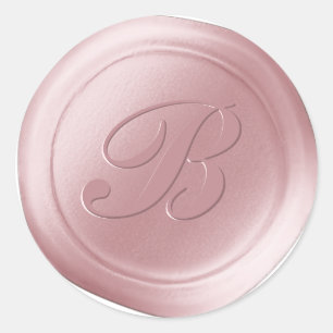 Stickers de cire monographique rose 1 lettre