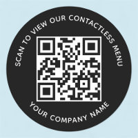 Stickers de code QR du menu noir Rond Affaires per