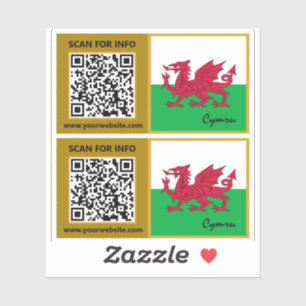 Stickers de code QR moderne du Pays de Galles, dra