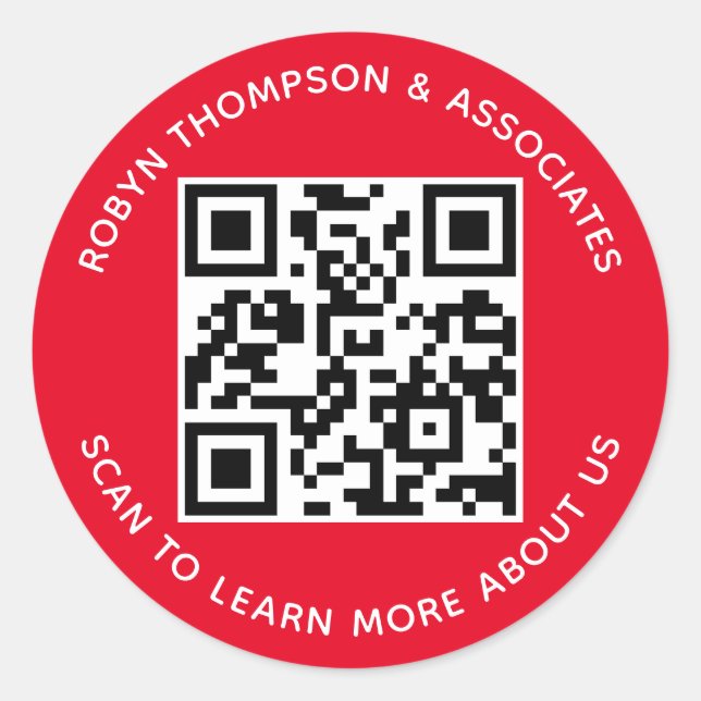Stickers de code QR Red Business Custom Company Ro (Devant)