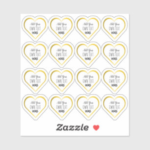 Stickers de coeur en or clair personnalisés