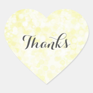 Stickers de coeur simple Jaune personnalisé rose