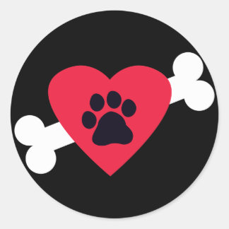 Stickers de conception du coeur, de l'empreinte et