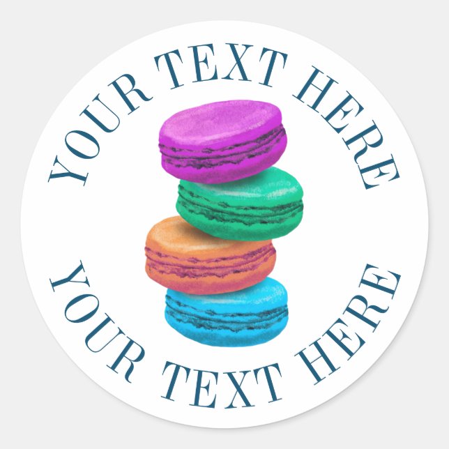 stickers de cookies macaron français avec texte pe (Devant)