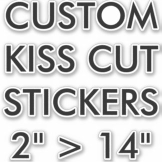 STICKERS DE COUPE KISS personnalisés 6"x6" MOYEN