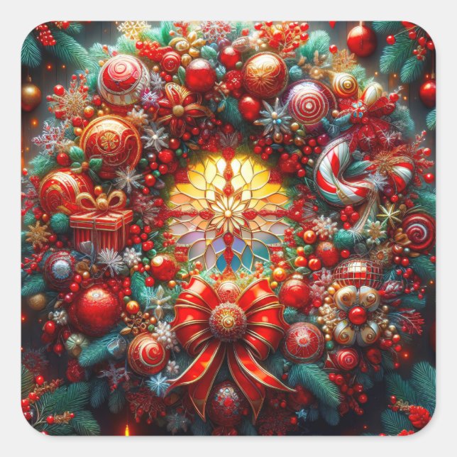 Stickers de couronne de Noël (Devant)