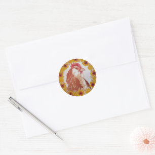 Stickers de couronne de poulet à fleurs