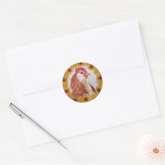 Stickers de couronne de poulet à fleurs (Enveloppe)