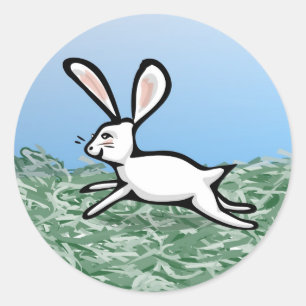 Stickers de course de lapin blanc