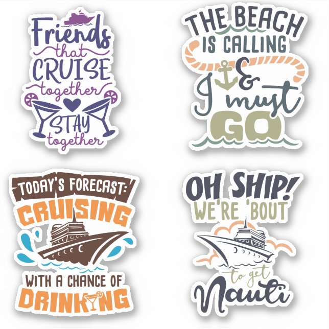 Stickers de croisière Set 2 Vacances Navire (Devant)