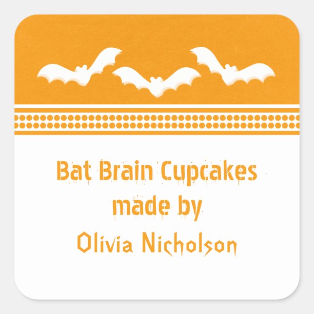 Stickers de cuisson à l'Halloween Batty, Orange &  (Devant)