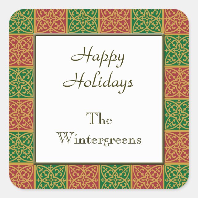 Stickers de cuisson de vacances personnalisés roug (Devant)