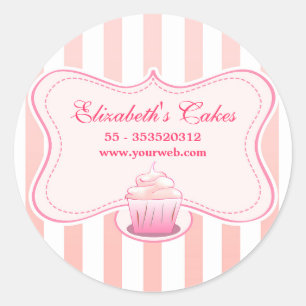 stickers de cupcake au lait rose
