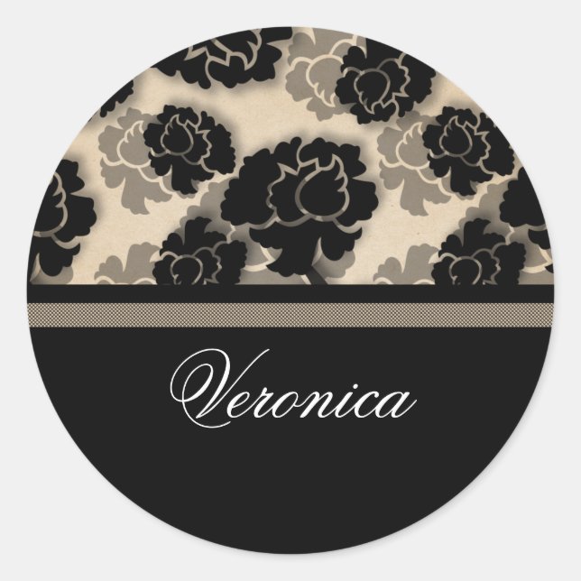 Stickers de décadence florale grossière, Beige ivo (Devant)