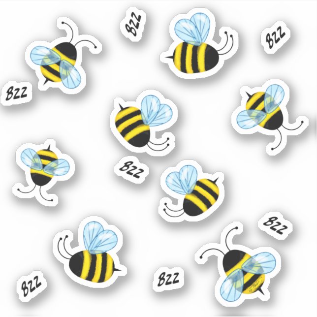 Stickers de décal d'abeille à miel bourdonnants (Devant)