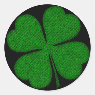 Stickers de design Shamrock texturé en tissu vert