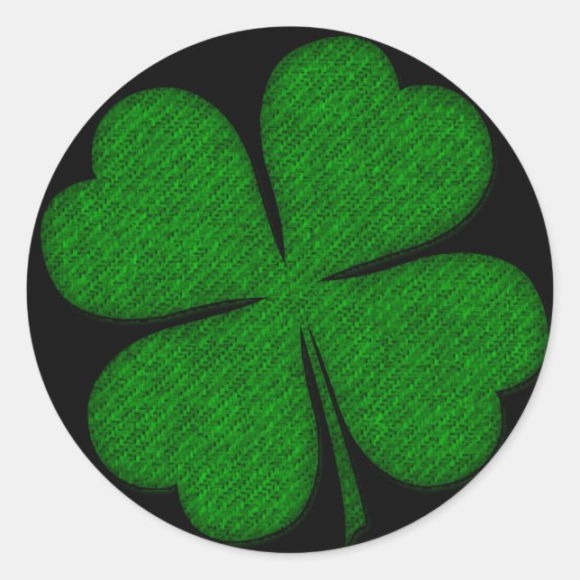 Stickers de design Shamrock texturé en tissu vert (Devant)