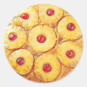 Stickers de dessert de gâteau à l'ananas à l'enver
