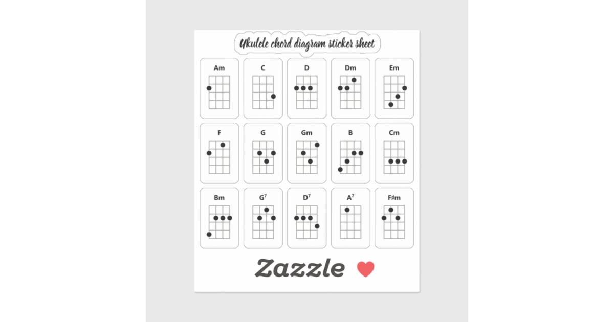 Stickers De Diagramme D Ukulele Chord Chords Debu Zazzle Fr