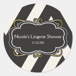 Stickers de douche Black White Cream & Gold