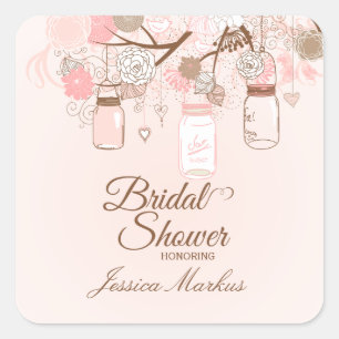 stickers de douche nuptiale fleurie en pot de maso