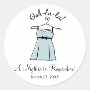 Stickers de douche nuptiale Lingerie bleu