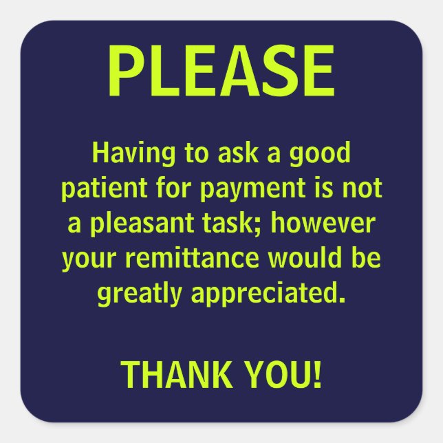 Stickers de facturation de la demande de paiement (Devant)