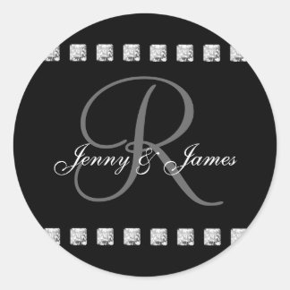 Stickers De Faveur Du Monogramme De Diamant R Mari