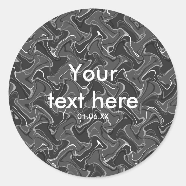 Stickers de fête Abstraite Fumée Garçons gris et b (Devant)