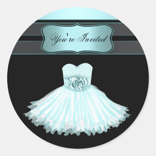 Stickers de fête d'anniversaire bleu turquoise (Devant)