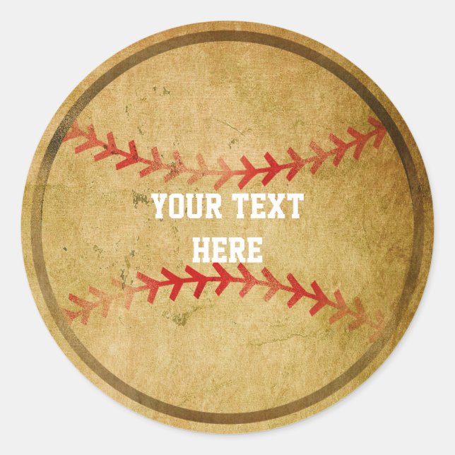 Stickers de fête d'anniversaire de base-ball vinta (Devant)