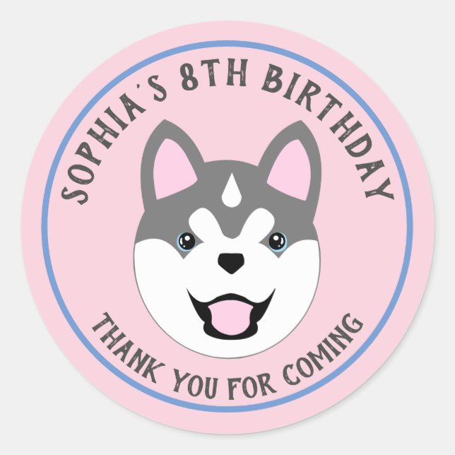 Stickers de fête d'anniversaire de chien personnal (Devant)