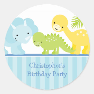 stickers de fête d'anniversaire de dinosaure pour