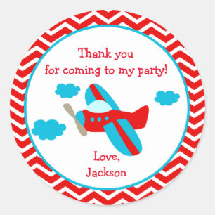 Stickers de fête d'anniversaire de l'avion