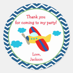 Stickers de fête d'anniversaire de l'avion