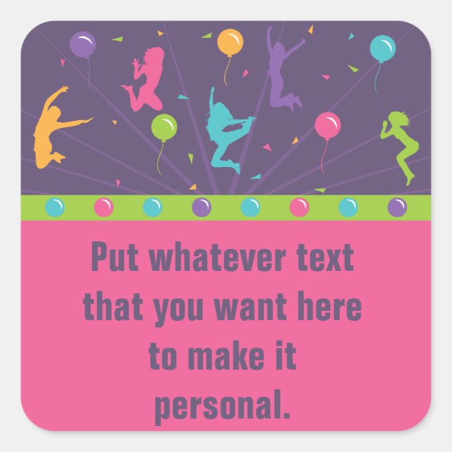 Stickers de fête d'anniversaire de Trampoline pour (Devant)