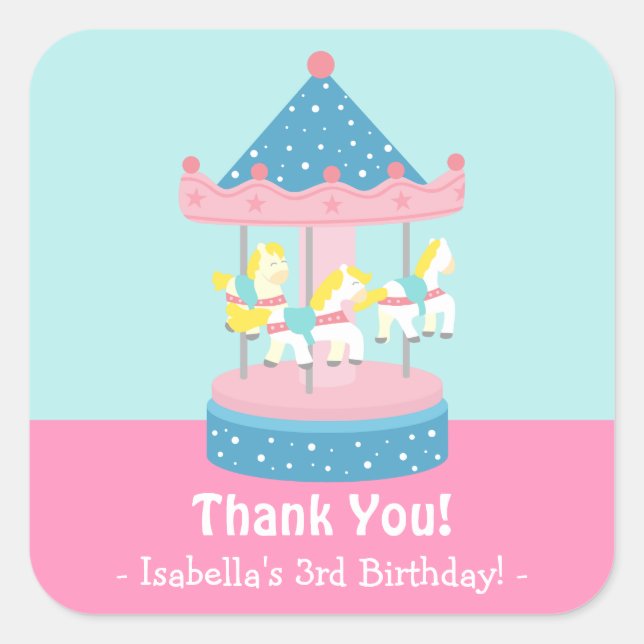 Stickers de fête d'anniversaire Joyeux Go Round Ca (Devant)