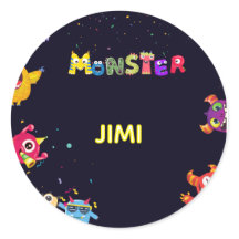 Stickers de fête d'anniversaire MonsterKids