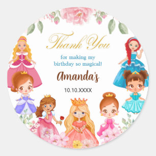 Stickers de fête d'anniversaire Princess Queen Éti