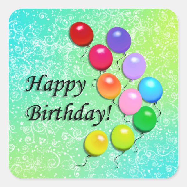 Stickers de fête des ballons d'anniversaire heureu (Devant)